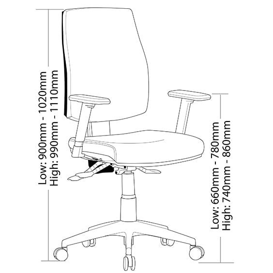 Click High Back Ergonomic Office Chair with Arms