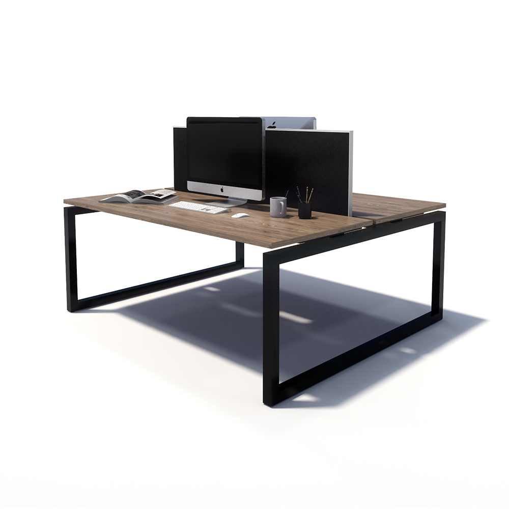 Gen O 2 Person Back to Back Black Frame Workstation