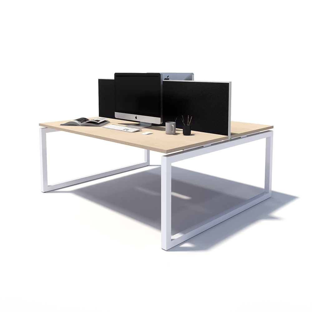 Gen O 2 Person Back to Back White Frame Workstation