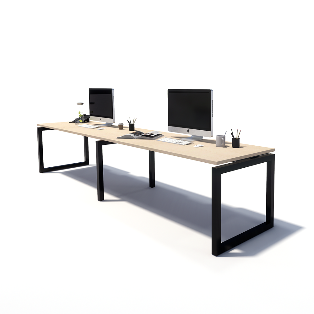 Gen O 2 Person Side by Side Black Frame Workstation