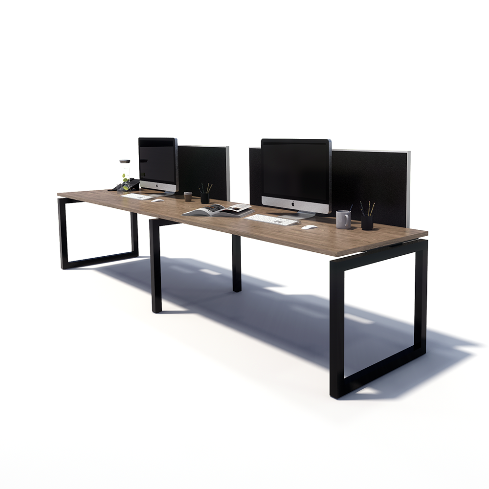 Gen O 2 Person Side by Side Black Frame Workstation