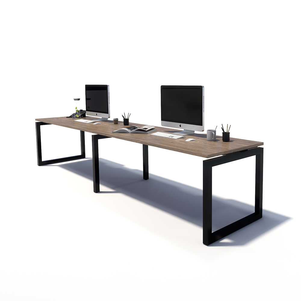 Gen O 2 Person Side by Side Black Frame Workstation