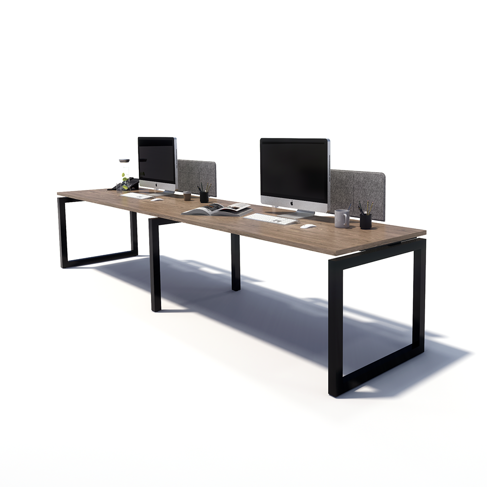 Gen O 2 Person Side by Side Black Frame Workstation
