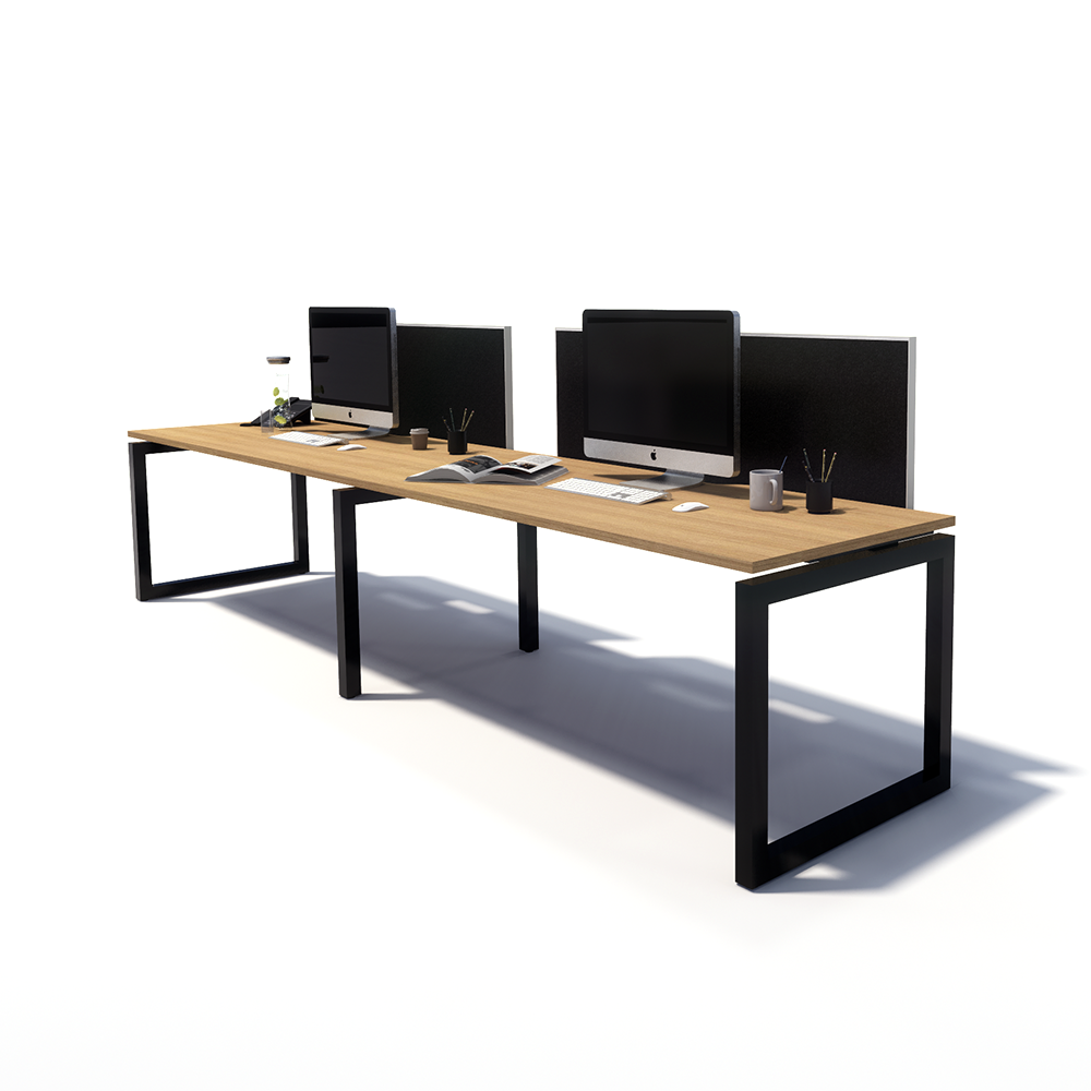 Gen O 2 Person Side by Side Black Frame Workstation