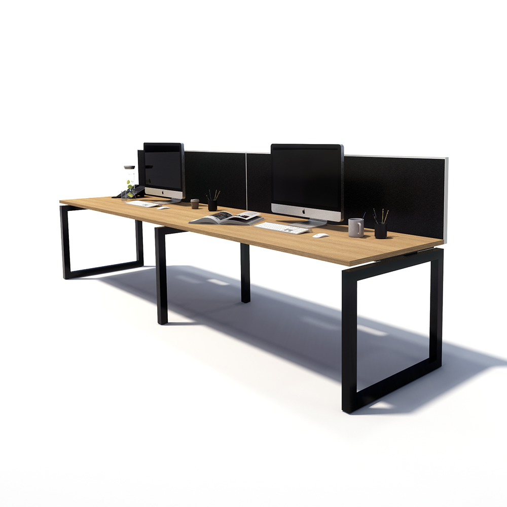 Gen O 2 Person Side by Side Black Frame Workstation