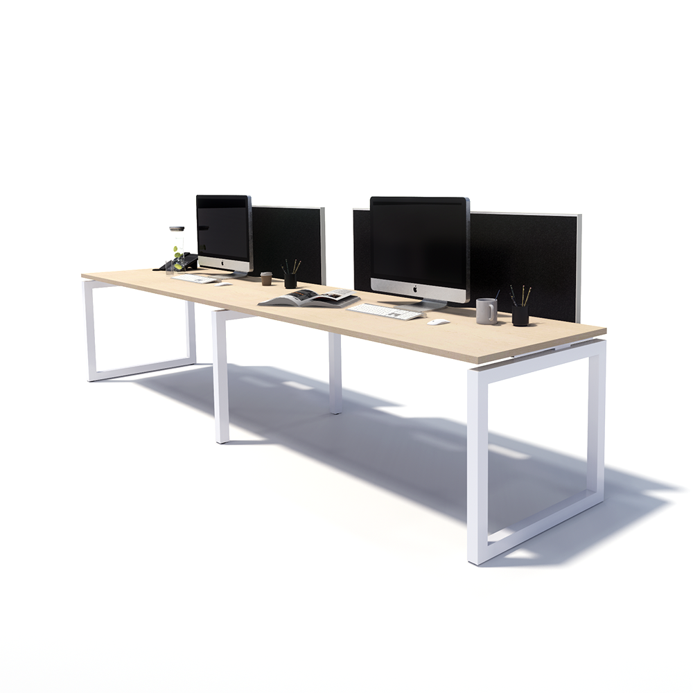 Gen O 2 Person Side by Side White Frame Workstation