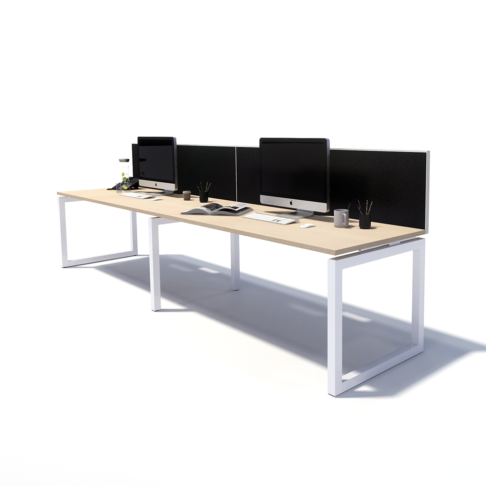 Gen O 2 Person Side by Side White Frame Workstation