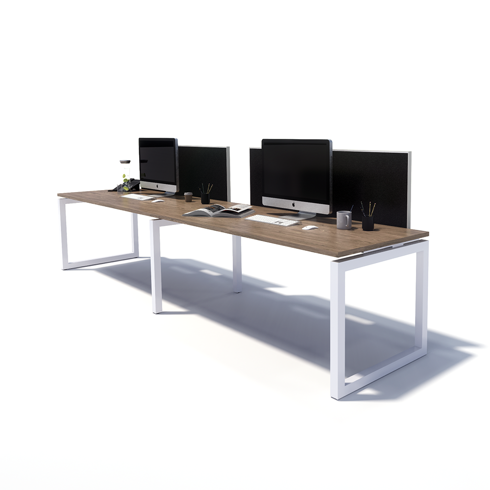 Gen O 2 Person Side by Side White Frame Workstation