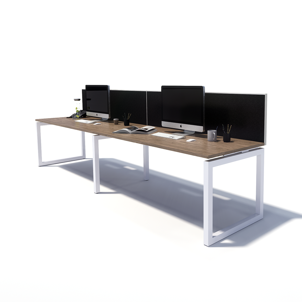 Gen O 2 Person Side by Side White Frame Workstation