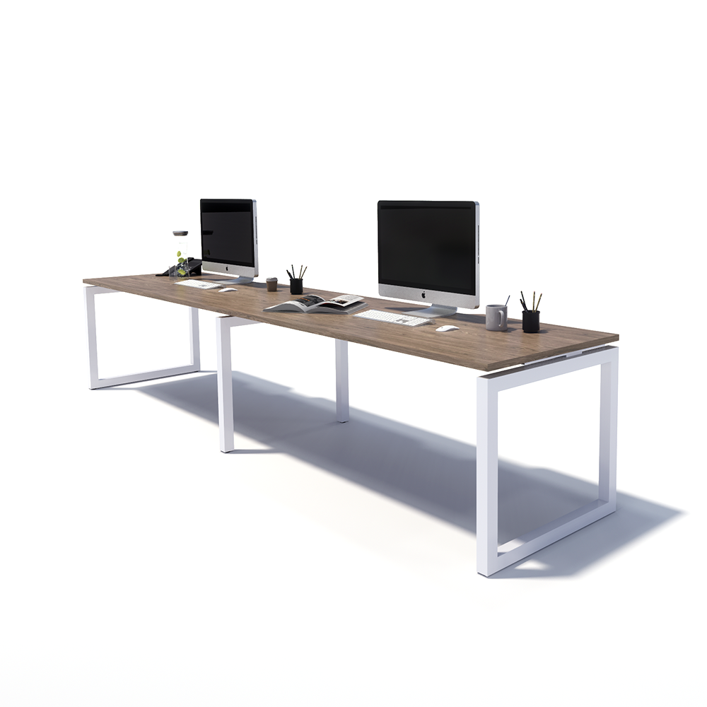 Gen O 2 Person Side by Side White Frame Workstation
