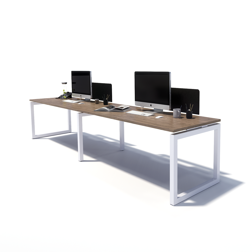 Gen O 2 Person Side by Side White Frame Workstation