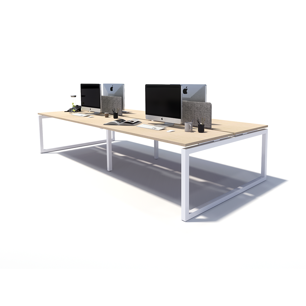 Gen O 4 Person Back to Back White Frame Workstation
