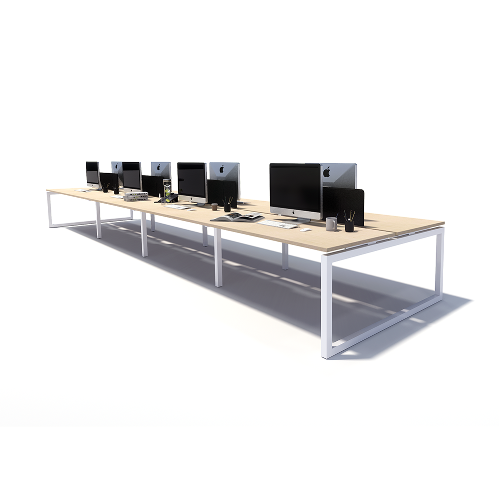 Gen O 8 Person Back to Back White Frame Workstation