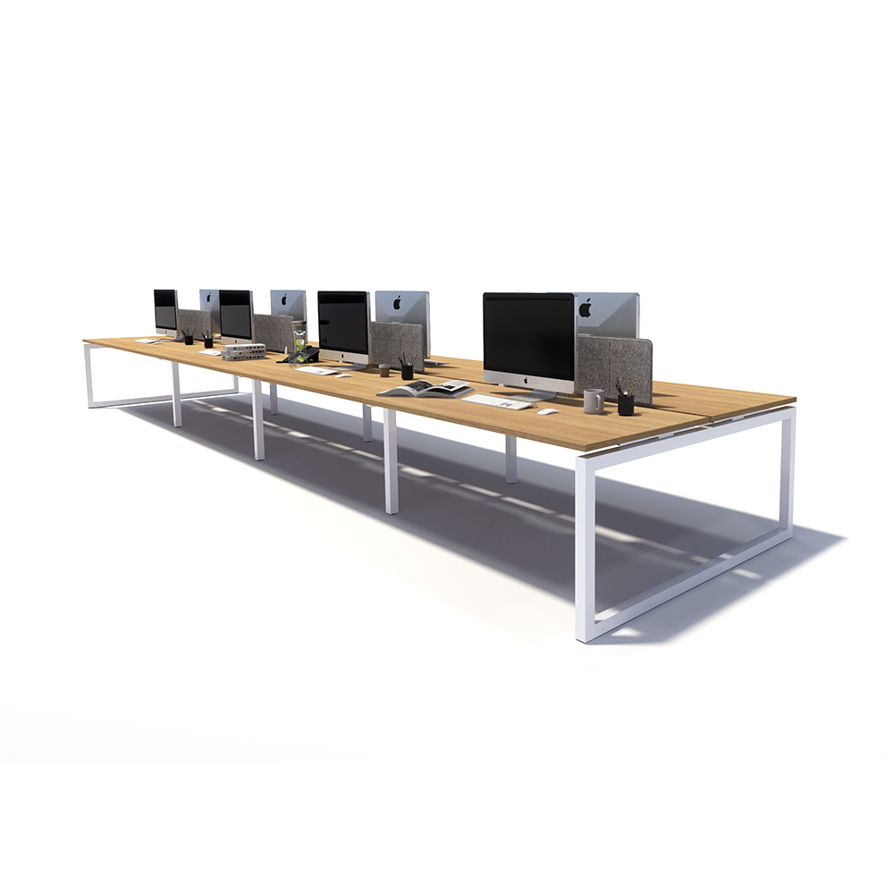 Gen O 8 Person Back to Back White Frame Workstation
