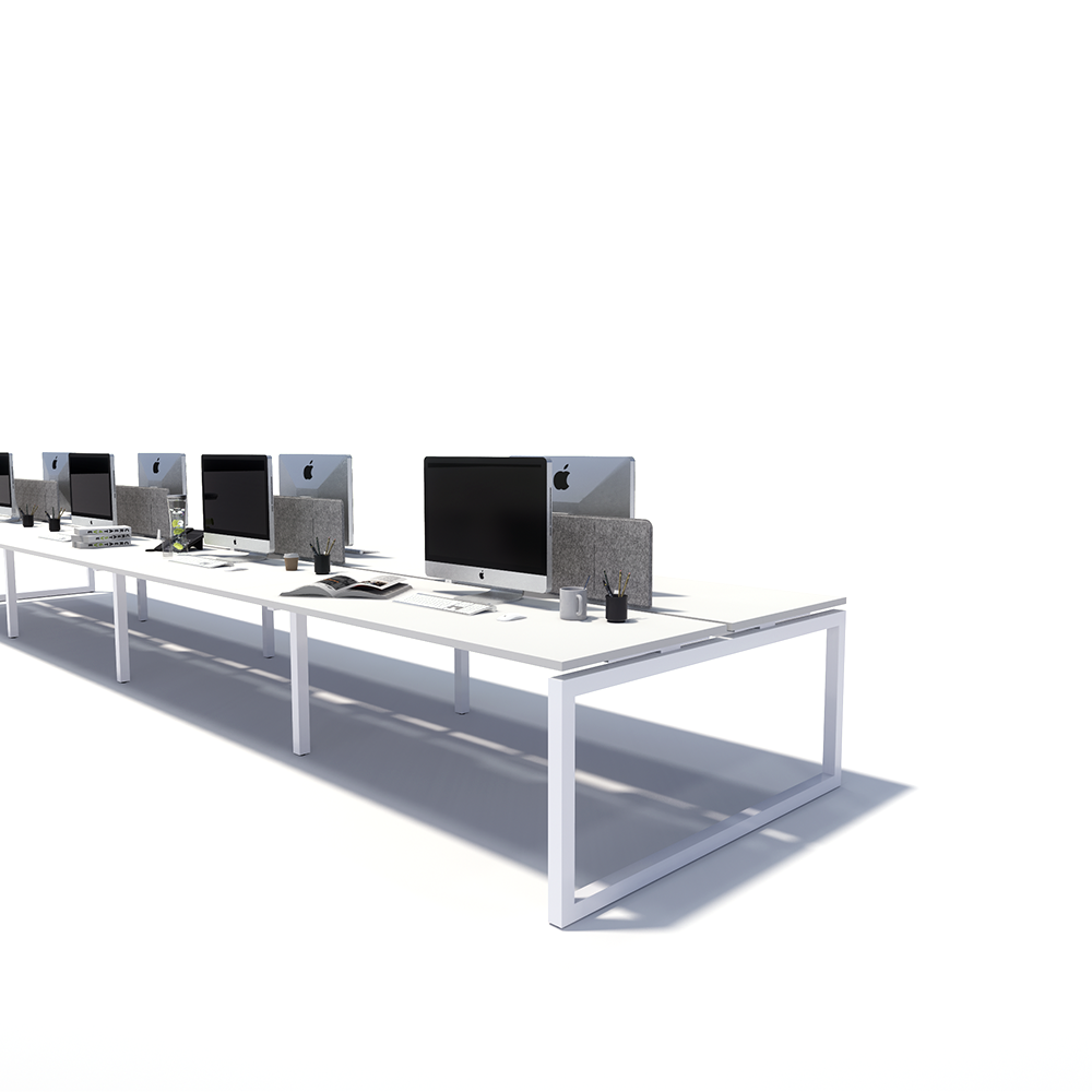 Gen O 8 Person Back to Back White Frame Workstation