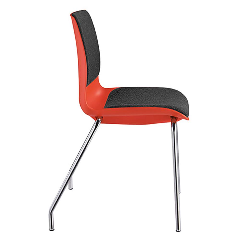 Pod 4 Leg Red Shell Upholster Visitor Chair