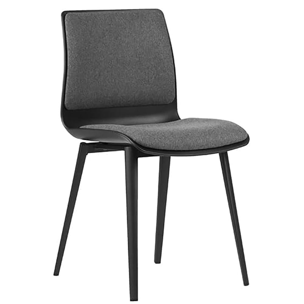 Pod 4 Leg Aluminium Black Frame Upholster Visitor Chair