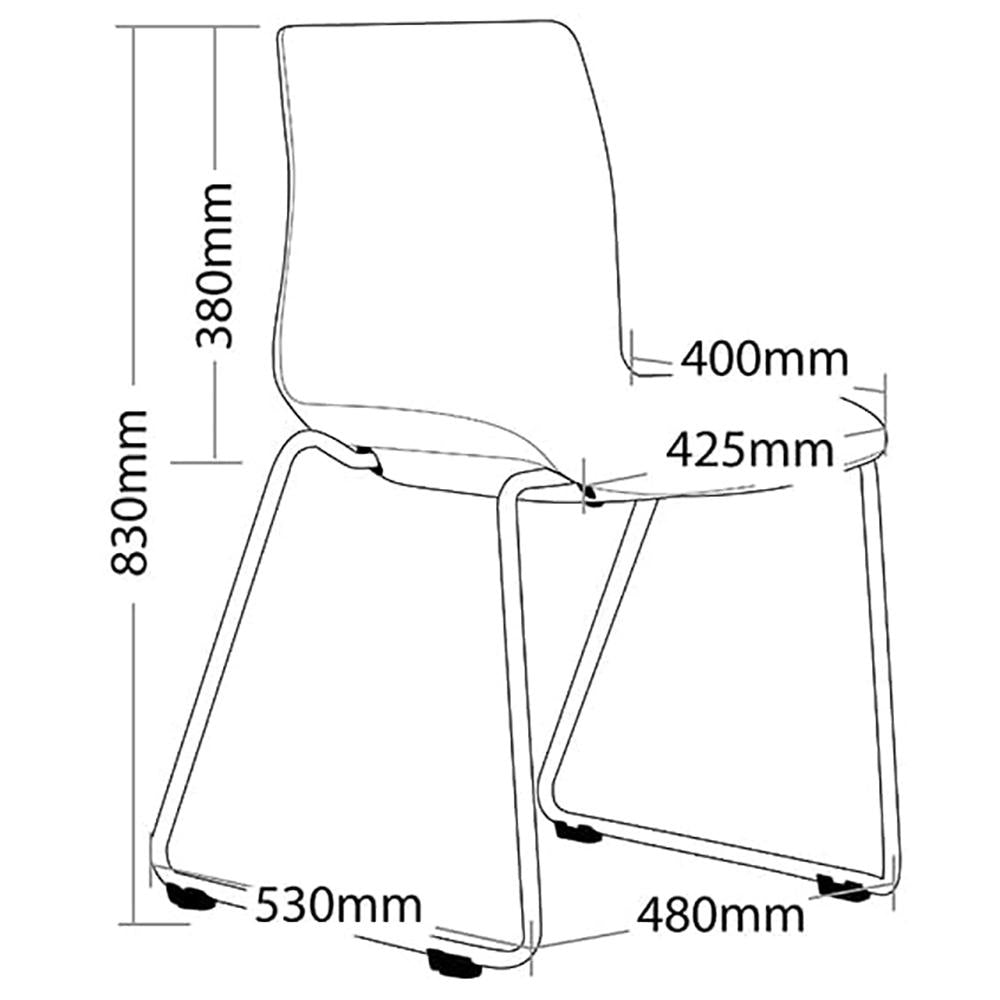 Pod Sled Red Shell Upholster Visitor Chair