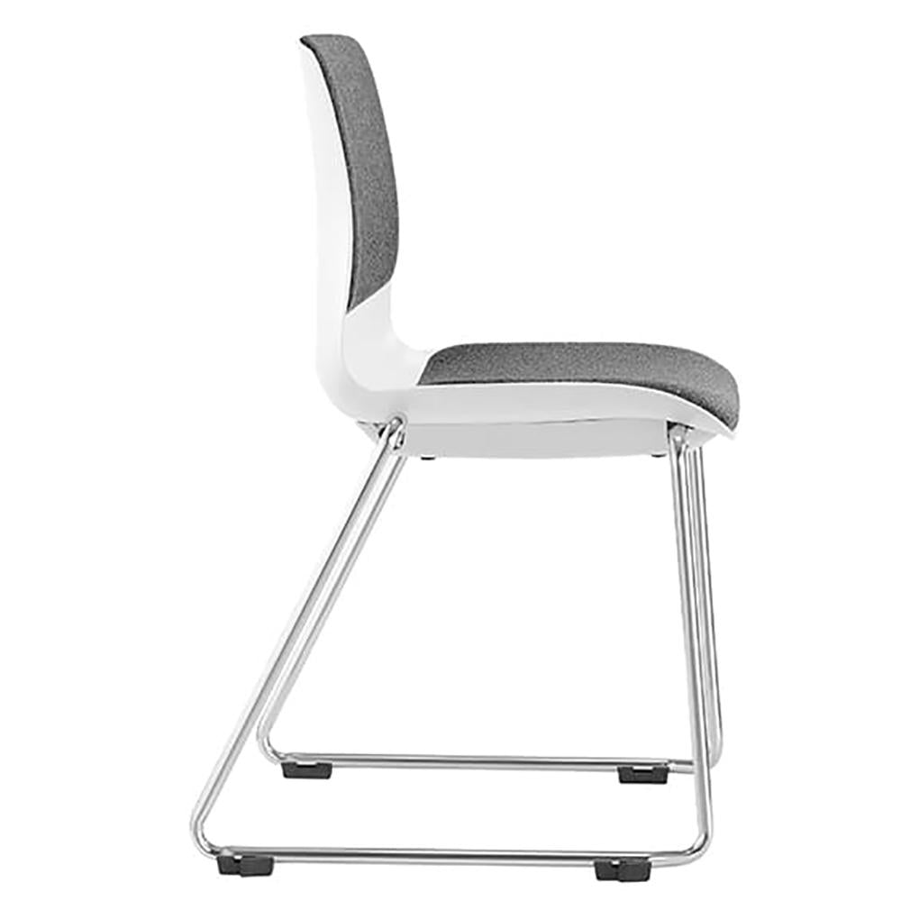 Pod Sled White Shell Upholster Visitor Chair