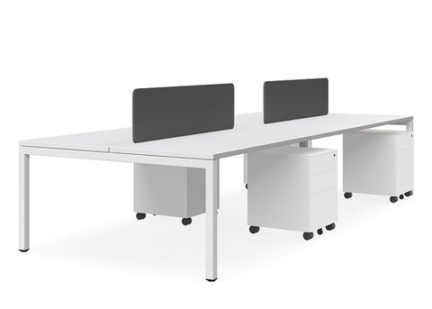 Plaza 6 Person Workstation with Optic Screen