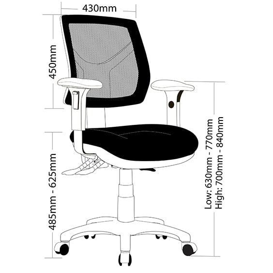 Rio Ergonomic Mesh Back Office Chair with Arms
