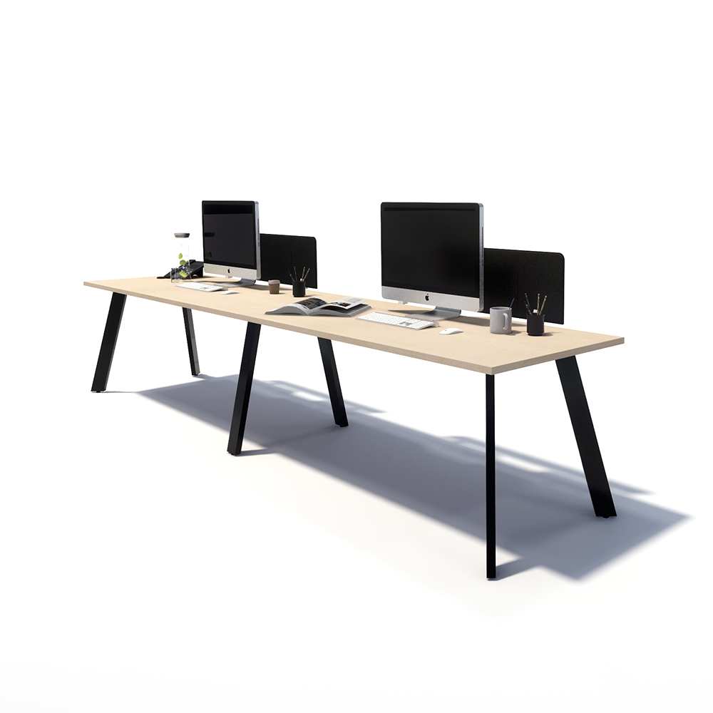 Gen X 2 Person Side by Side Black Frame Office Workstation