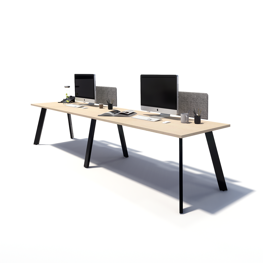 Gen X 2 Person Side by Side Black Frame Office Workstation