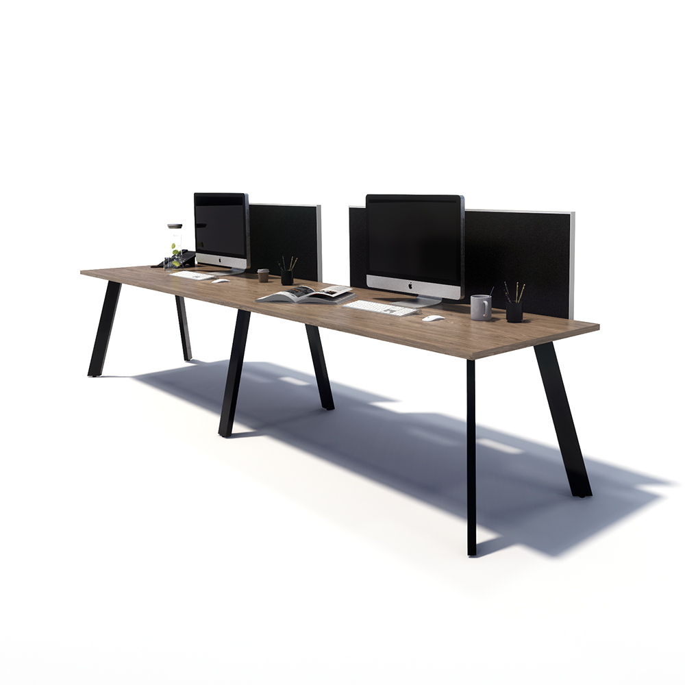 Gen X 2 Person Side by Side Black Frame Office Workstation