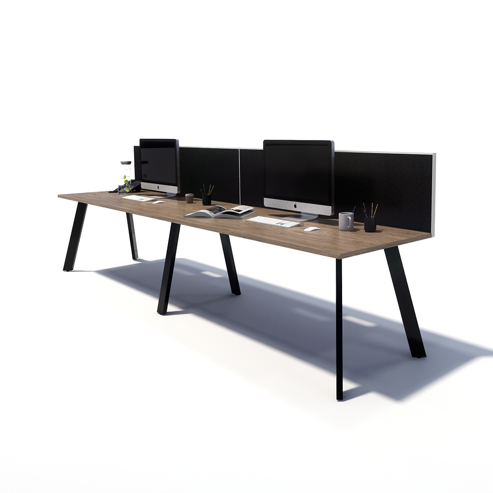 Gen X 2 Person Side by Side Black Frame Office Workstation