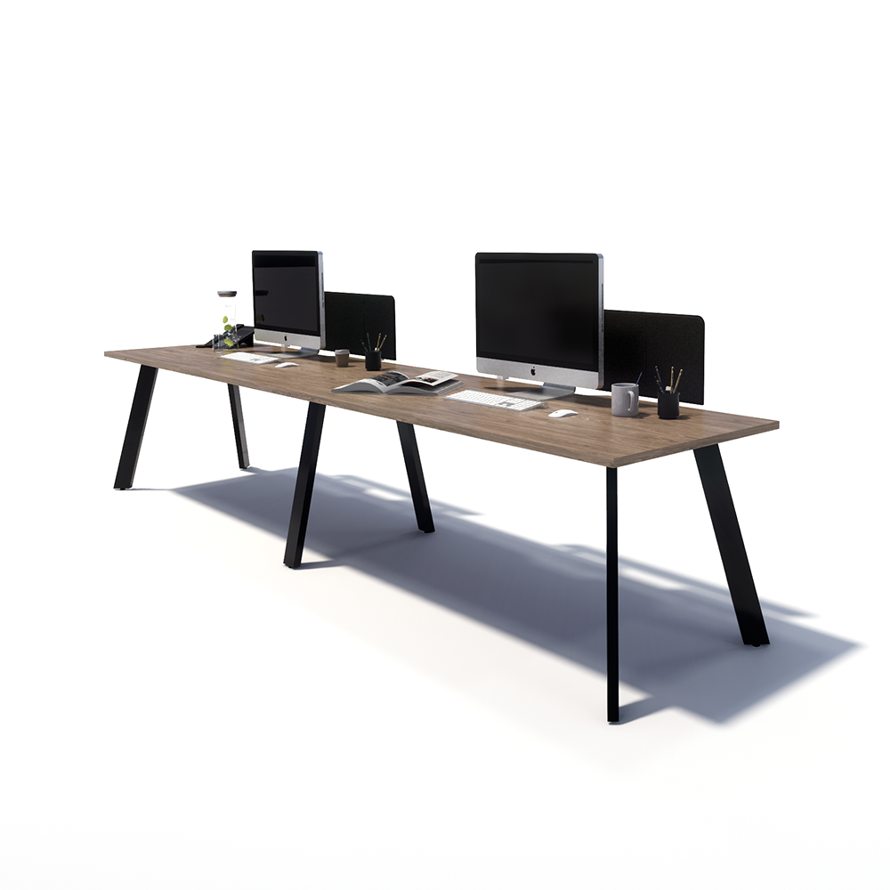 Gen X 2 Person Side by Side Black Frame Office Workstation