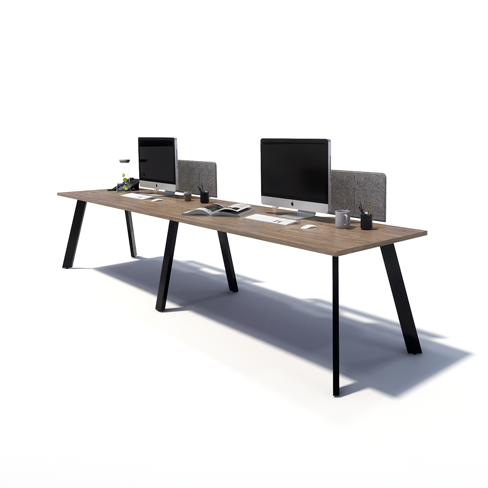 Gen X 2 Person Side by Side Black Frame Office Workstation