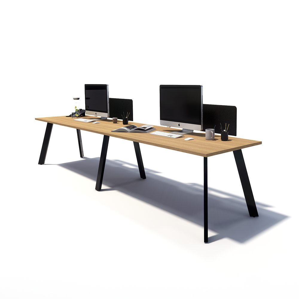 Gen X 2 Person Side by Side Black Frame Office Workstation