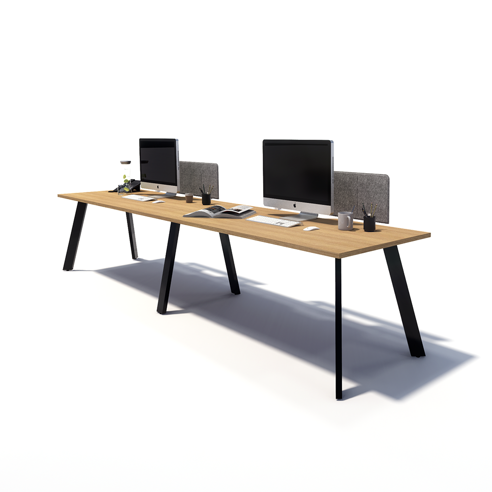 Gen X 2 Person Side by Side Black Frame Office Workstation