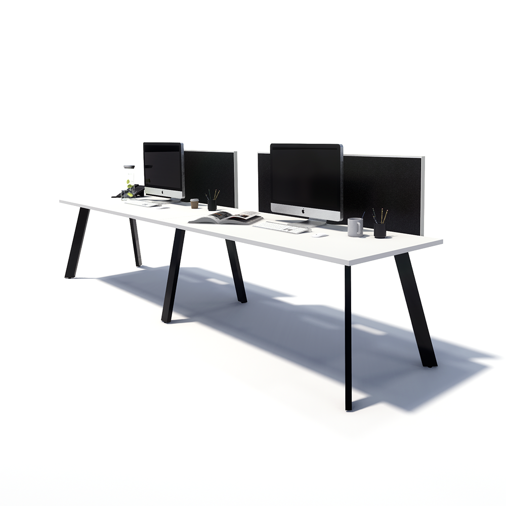 Gen X 2 Person Side by Side Black Frame Office Workstation