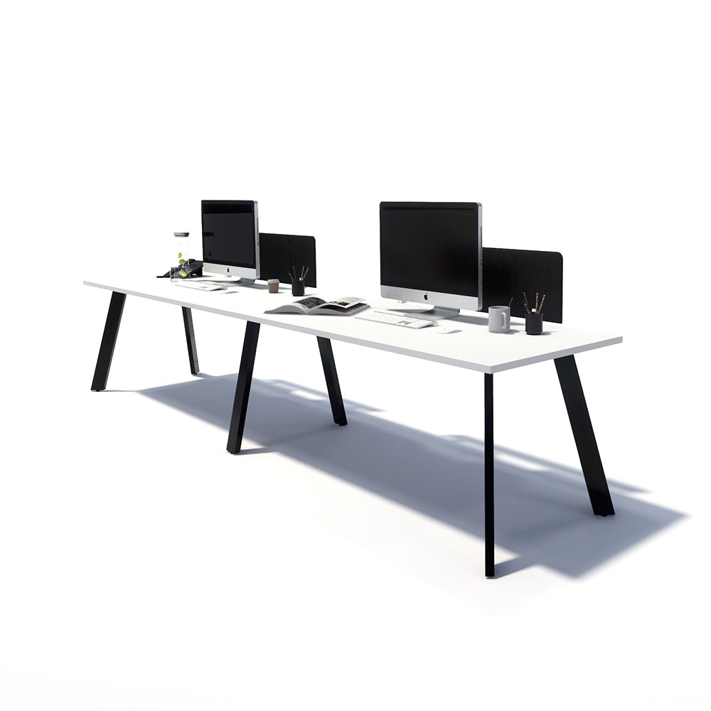 Gen X 2 Person Side by Side Black Frame Office Workstation