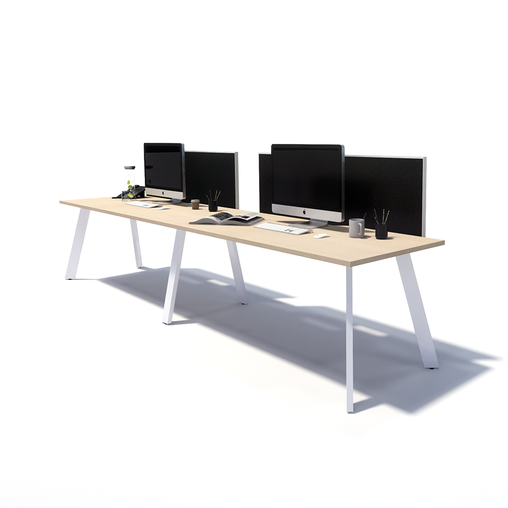 Gen X 2 Person Side by Side White Frame Workstation