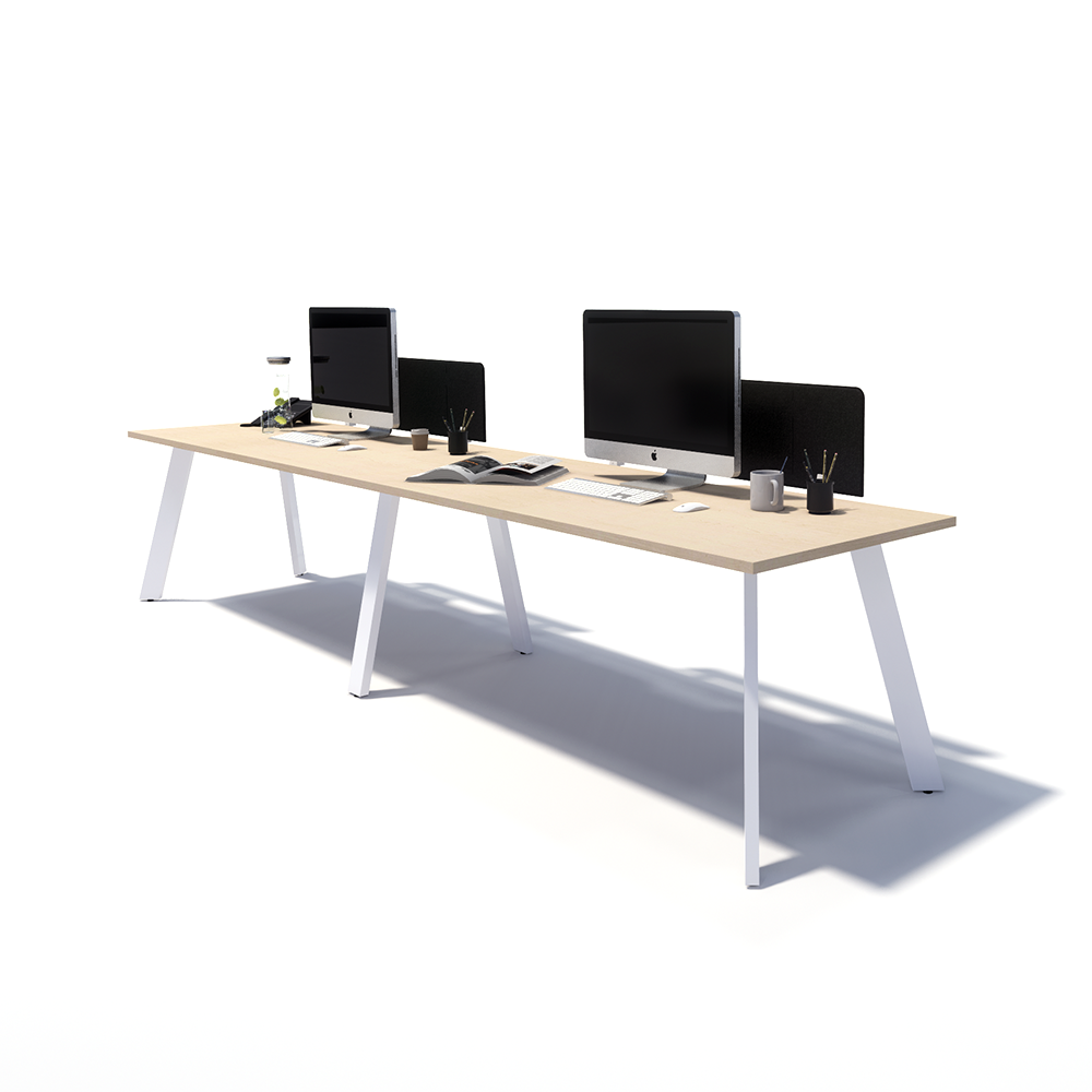 Gen X 2 Person Side by Side White Frame Workstation