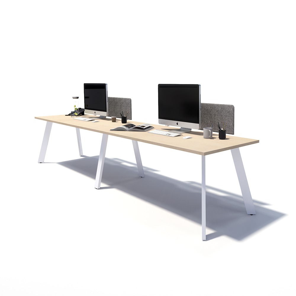 Gen X 2 Person Side by Side White Frame Workstation