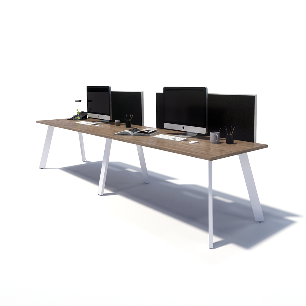 Gen X 2 Person Side by Side White Frame Workstation