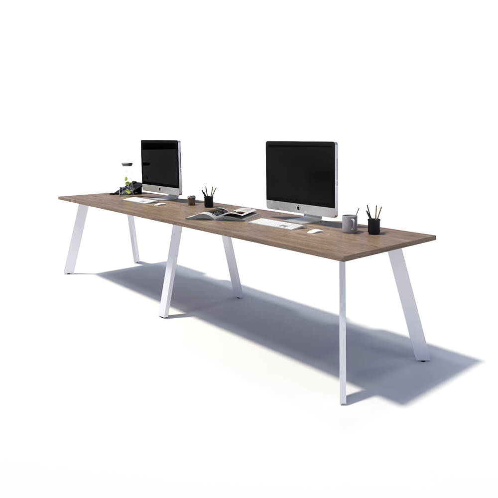 Gen X 2 Person Side by Side White Frame Workstation