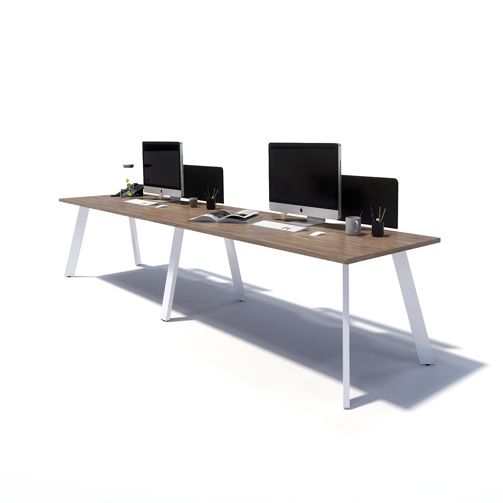 Gen X 2 Person Side by Side White Frame Workstation