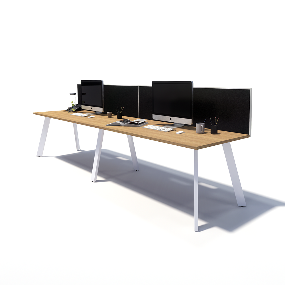 Gen X 2 Person Side by Side White Frame Workstation