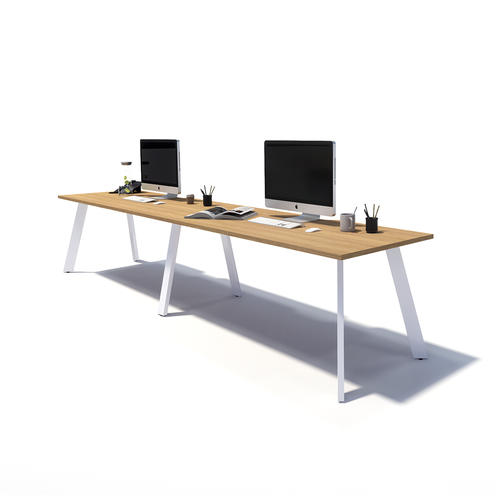 Gen X 2 Person Side by Side White Frame Workstation