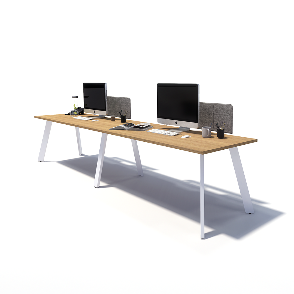 Gen X 2 Person Side by Side White Frame Workstation