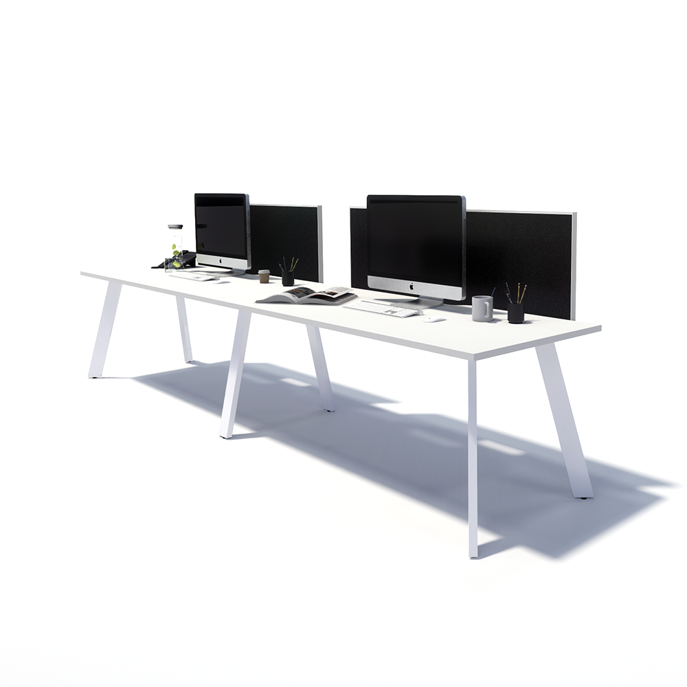 Gen X 2 Person Side by Side White Frame Workstation