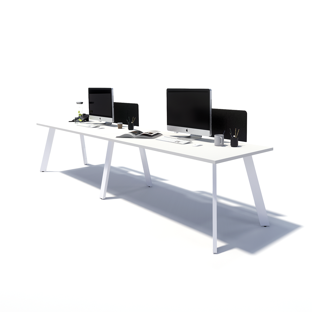 Gen X 2 Person Side by Side White Frame Workstation