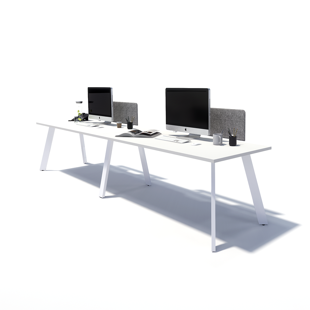 Gen X 2 Person Side by Side White Frame Workstation