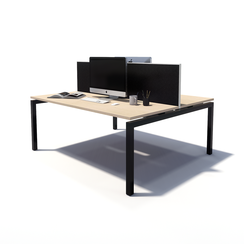 Gen Y 2 Person Back to Back Black Frame Workstation