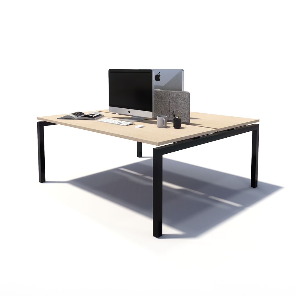 Gen Y 2 Person Back to Back Black Frame Workstation