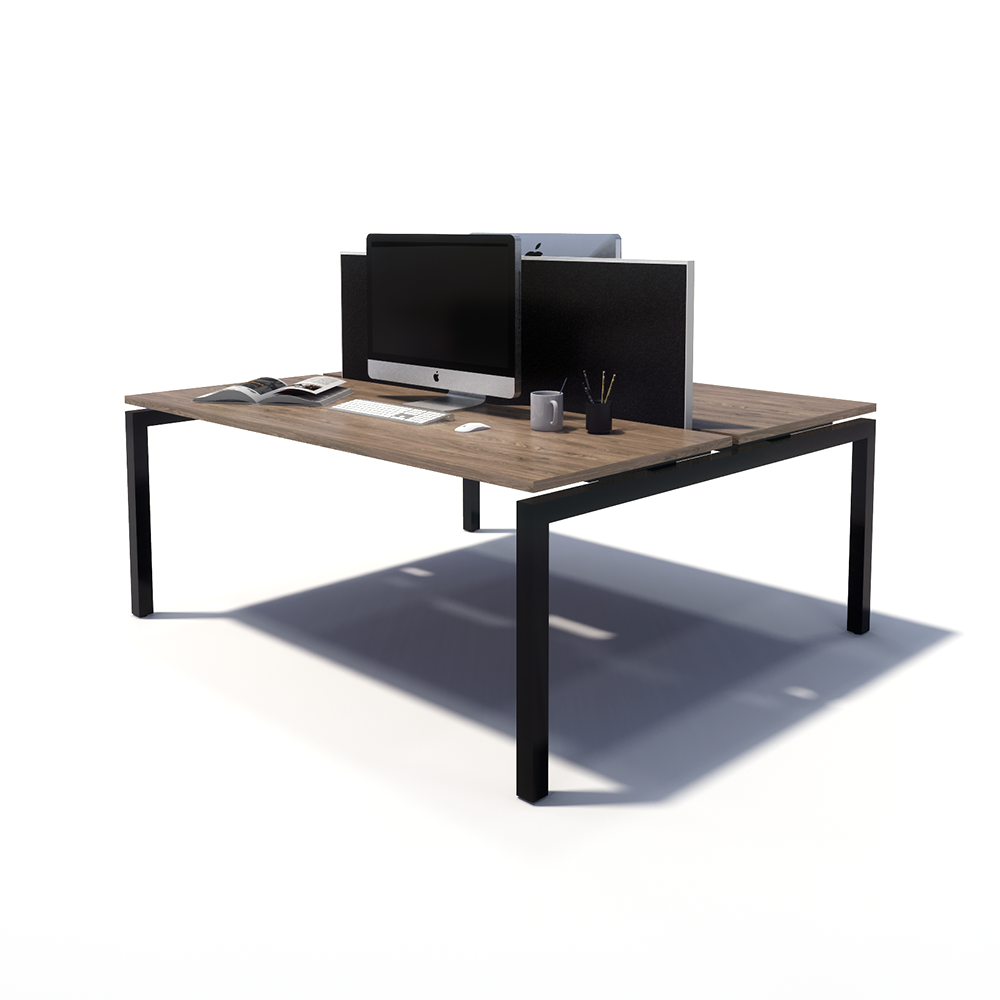 Gen Y 2 Person Back to Back Black Frame Workstation